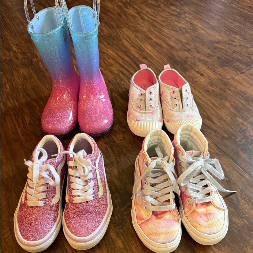 BUNDLE! Girls Shoe Lot Vans, Cat & Jack, Rainboots